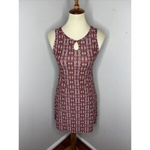 Nuu Muu Key Hole Sleeveless Athletic Activewear Dress‎ In Brown White Print XS